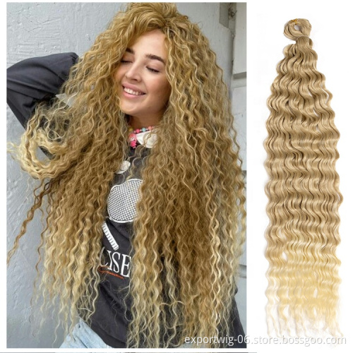 Water Wave Synthetic Braids Solid color Braiding hair Deep Wave Crochet Twist Hair Synthetic Crochet Braid Hair